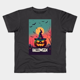 Halloween with Scary Pumpkin Kids T-Shirt